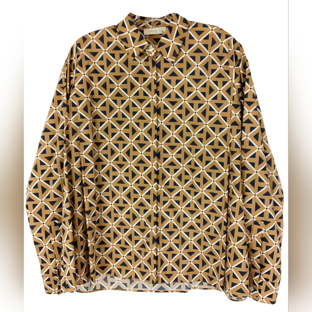 NWT $545 sz 40(4) Tredici geometric print shirt